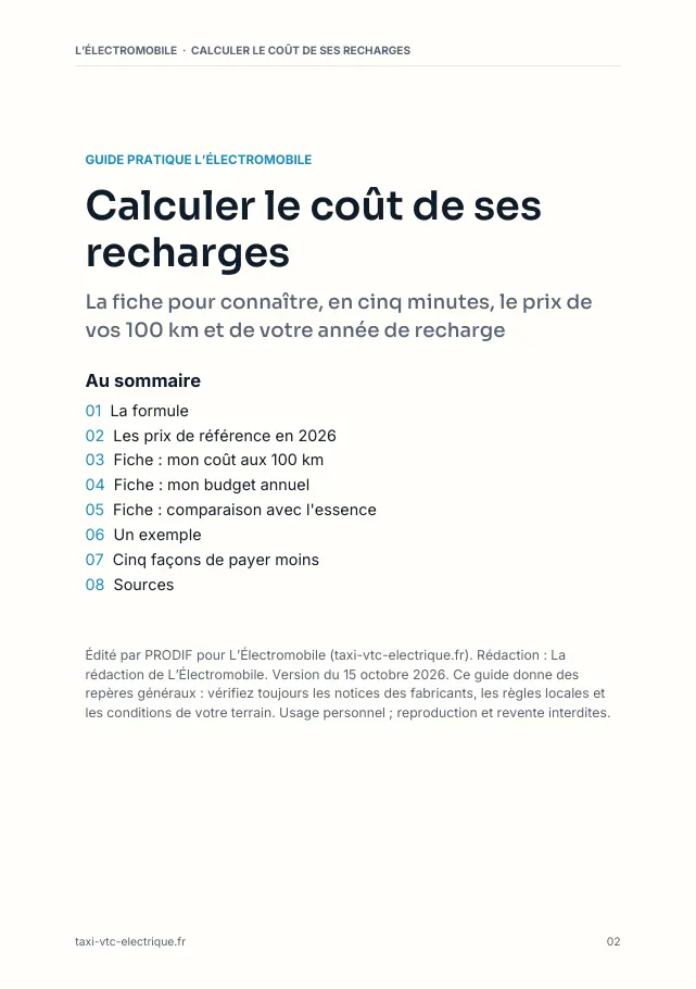 Aperçu de la page 2 de l'ebook Calculer le coût de ses recharges