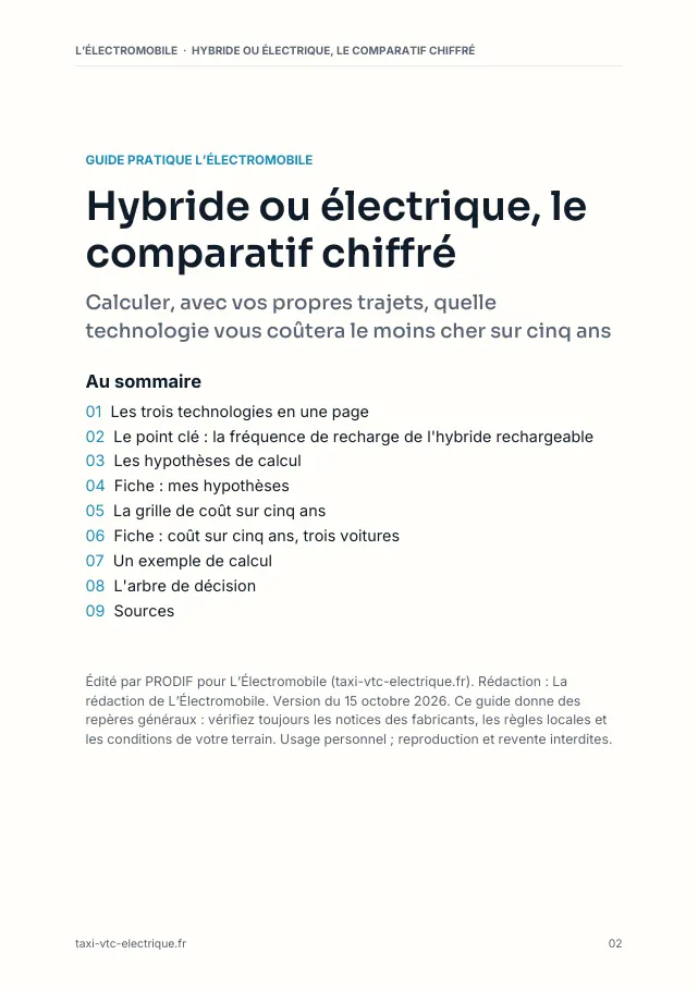 Aperçu de la page 2 de l'ebook Hybride ou électrique, le comparatif chiffré