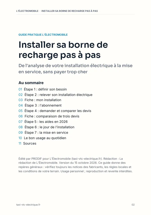 Aperçu de la page 2 de l'ebook Installer sa borne de recharge pas à pas