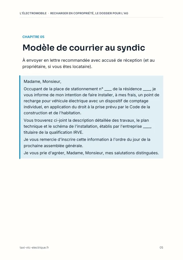 Aperçu de la page 5 de l'ebook Recharger en copropriété, le dossier pour l'AG