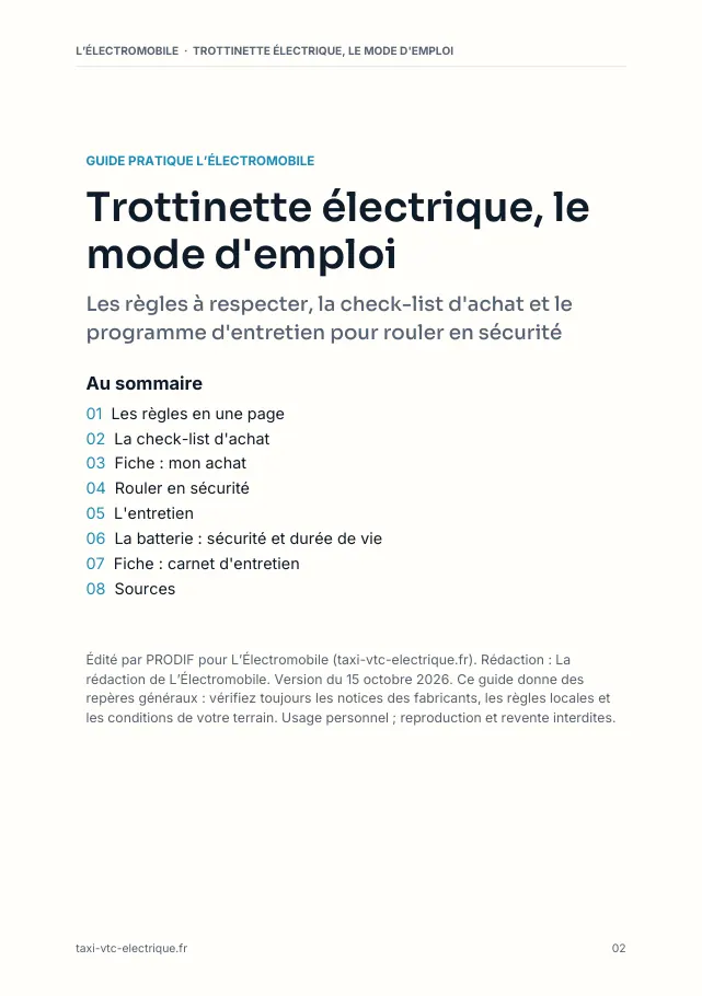 Aperçu de la page 2 de l'ebook Trottinette électrique, le mode d'emploi
