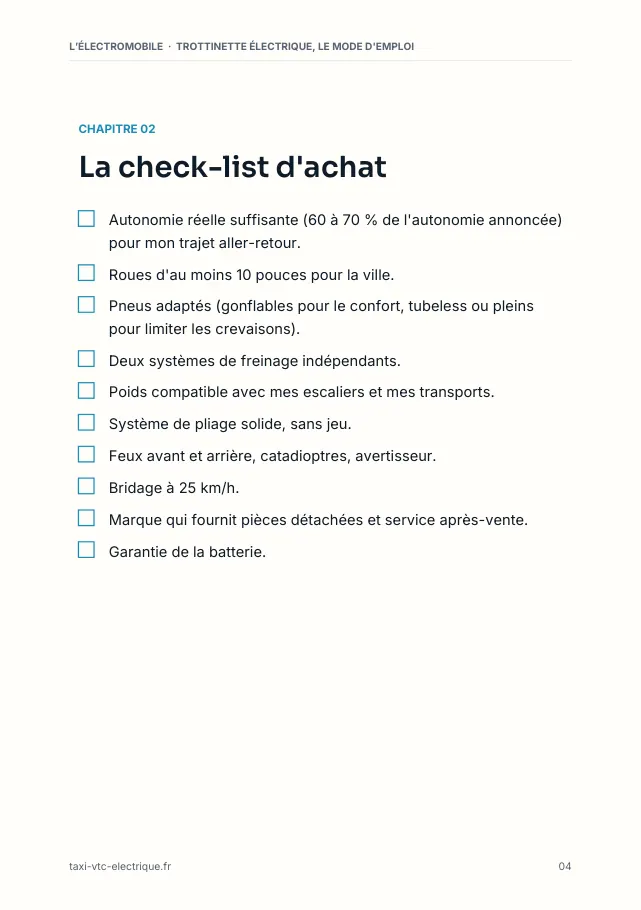 Aperçu de la page 4 de l'ebook Trottinette électrique, le mode d'emploi